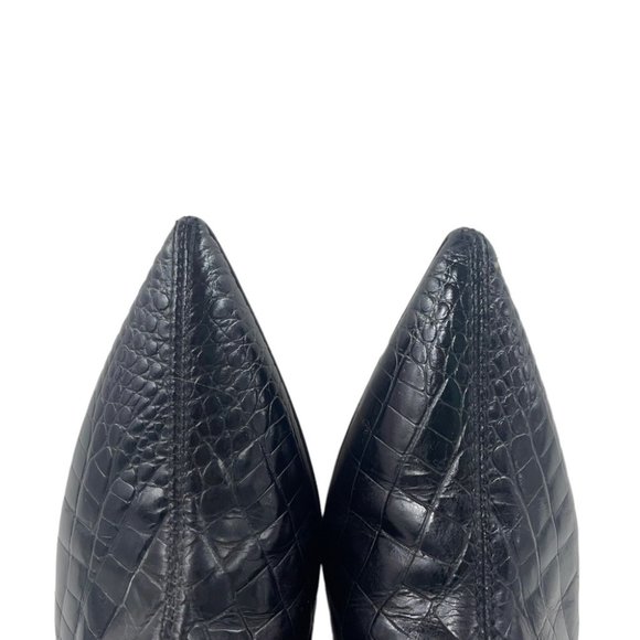 Moschino Alligator Kitten Buckle Accent Heeled Boots Size Euro 36, US 6.0 - Picture 5 of 13